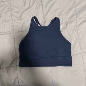 Lululemon Energy Bra High Neck Long Line Rib True Navy - 8